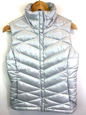 The North Face Silver Puffer Vest for Women size S